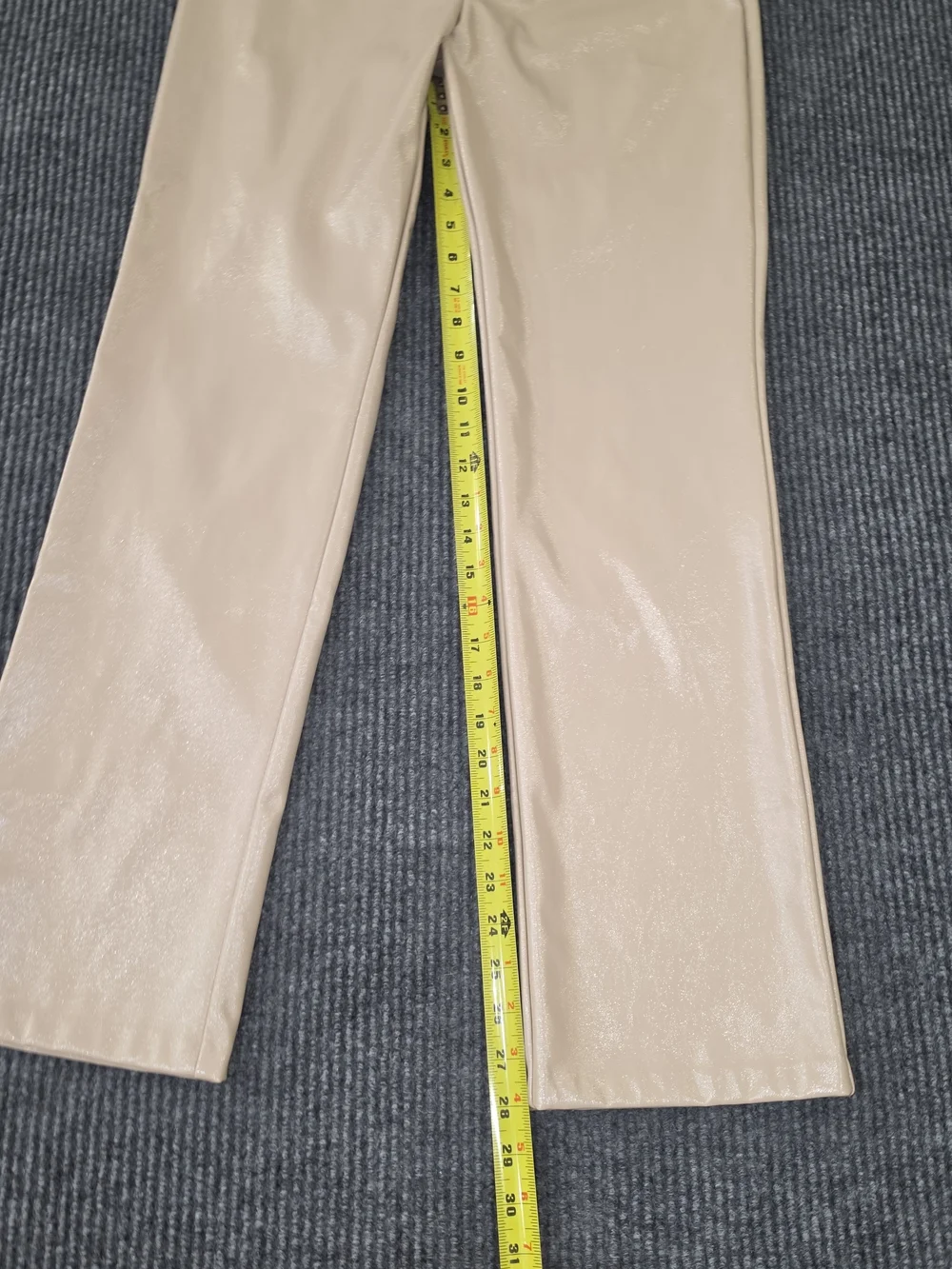 GREY LAB Beige Straight-Leg Shiny Pants - Picture 3 of 9